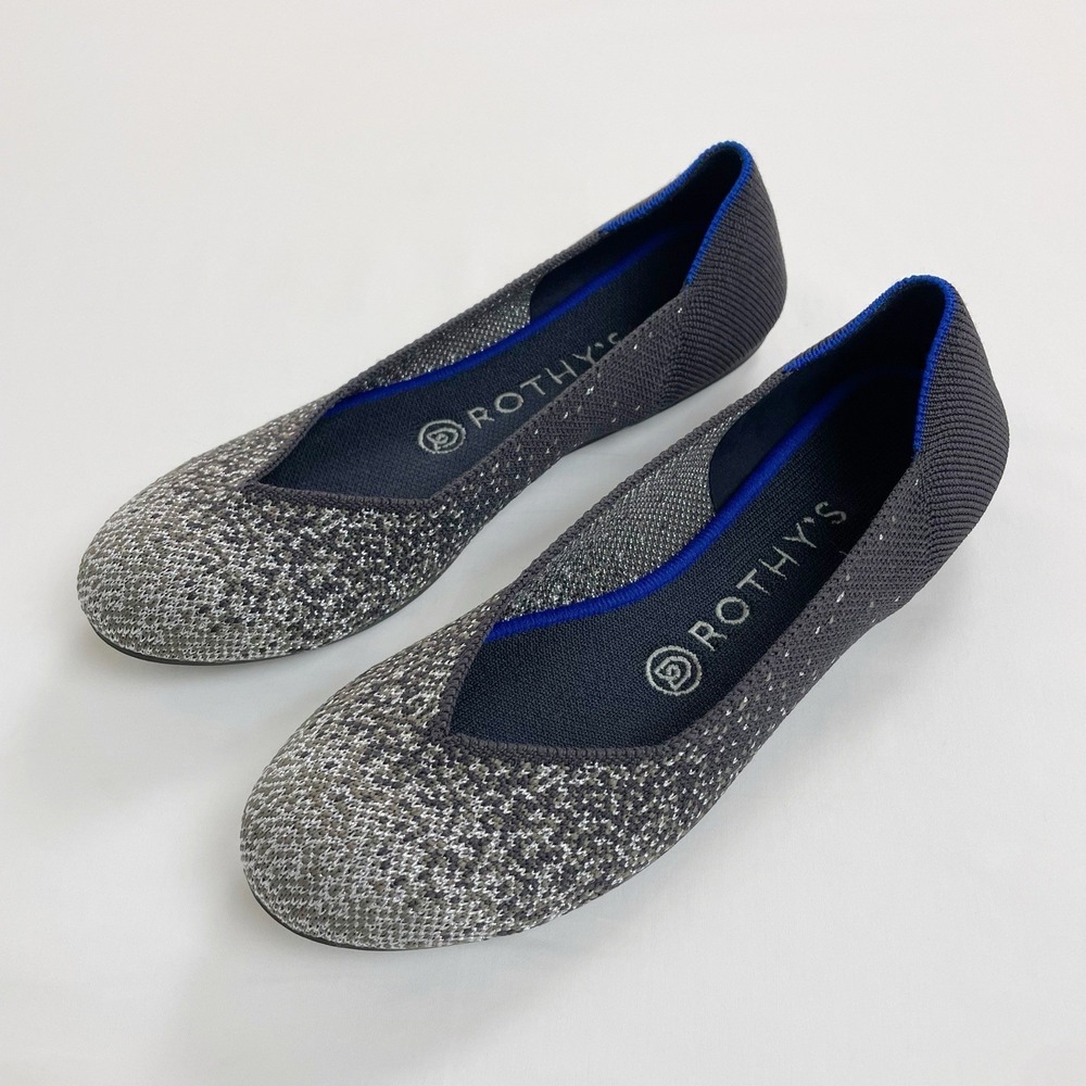 Rothy's The Flat Slate Metallic Silver Retired Women's Size 7 Round Toe Ballet